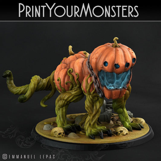 3D Printed Print Your Monsters Dangerous Pumpkin Dog 2 Attack Pack II 28mm - 32mm D&D Wargaming
