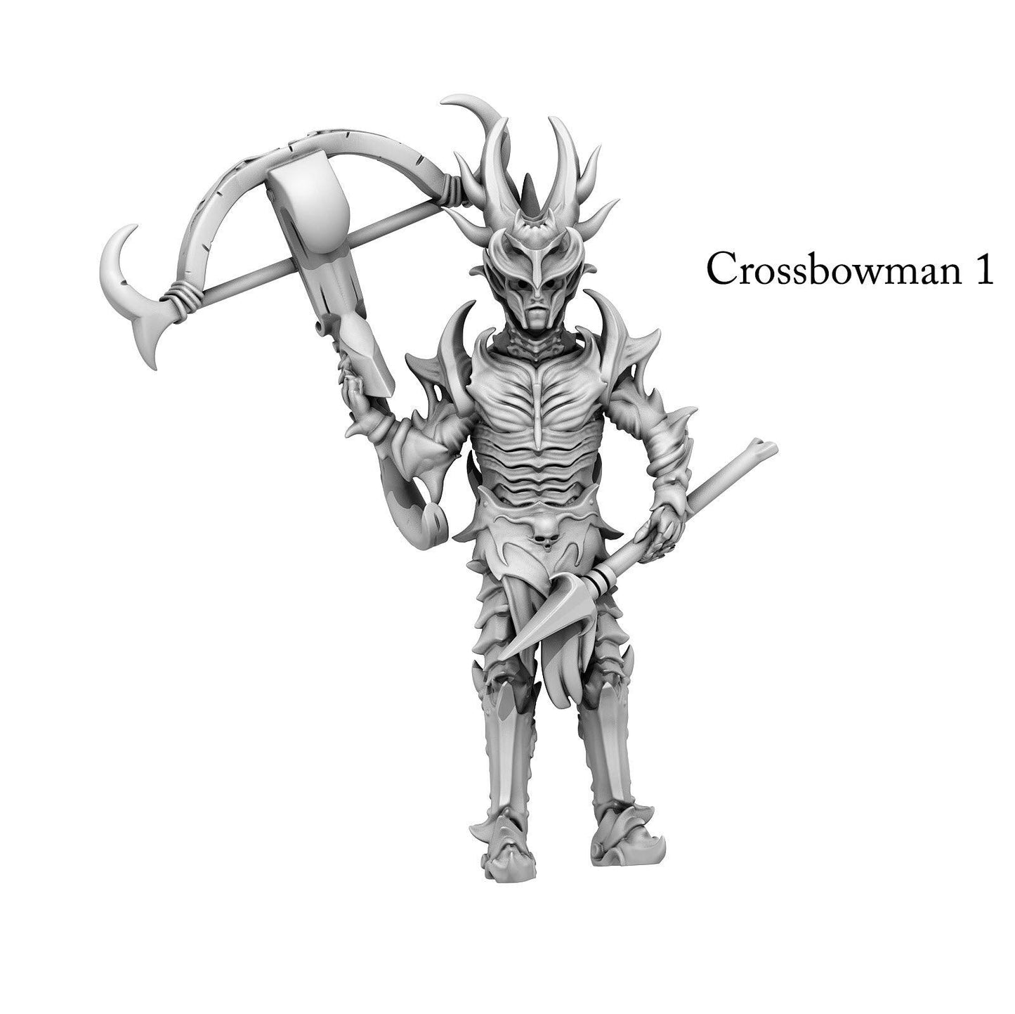 3D Printed Print Your Monsters Dark Elves Crossbowman Set 28mm - 32mm D&D Wargaming