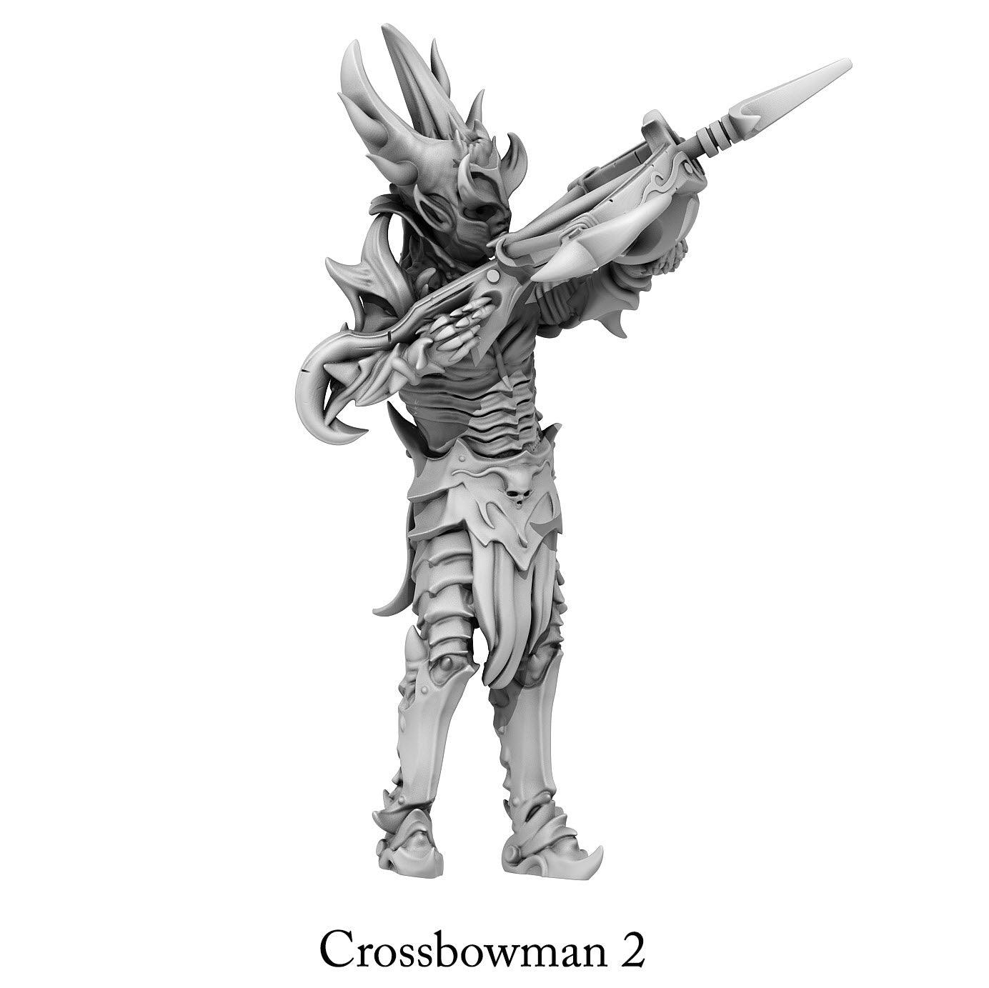 3D Printed Print Your Monsters Dark Elves Crossbowman Set 28mm - 32mm D&D Wargaming