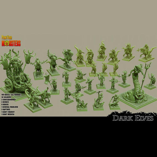 3D Printed Print Your Monsters Dark Elves Full Army Set 28mm - 32mm D&D Wargaming