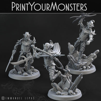 3D Printed Print Your Monsters Dark Elves Full Army Set 28mm - 32mm D&D Wargaming