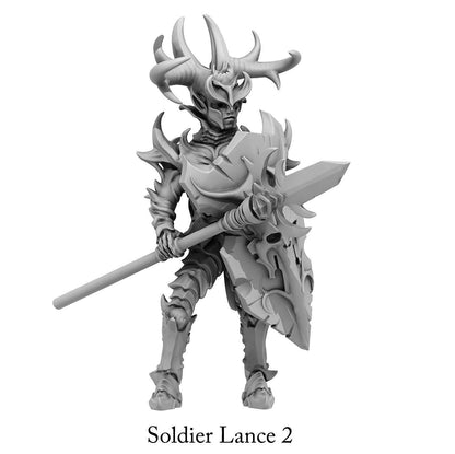 3D Printed Print Your Monsters Dark Elves Lance Soldiers Set 28mm - 32mm D&D Wargaming