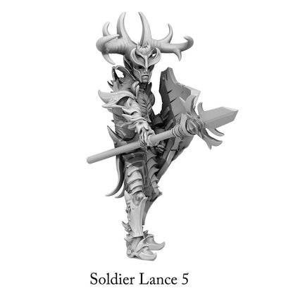 3D Printed Print Your Monsters Dark Elves Lance Soldiers Set 28mm - 32mm D&D Wargaming