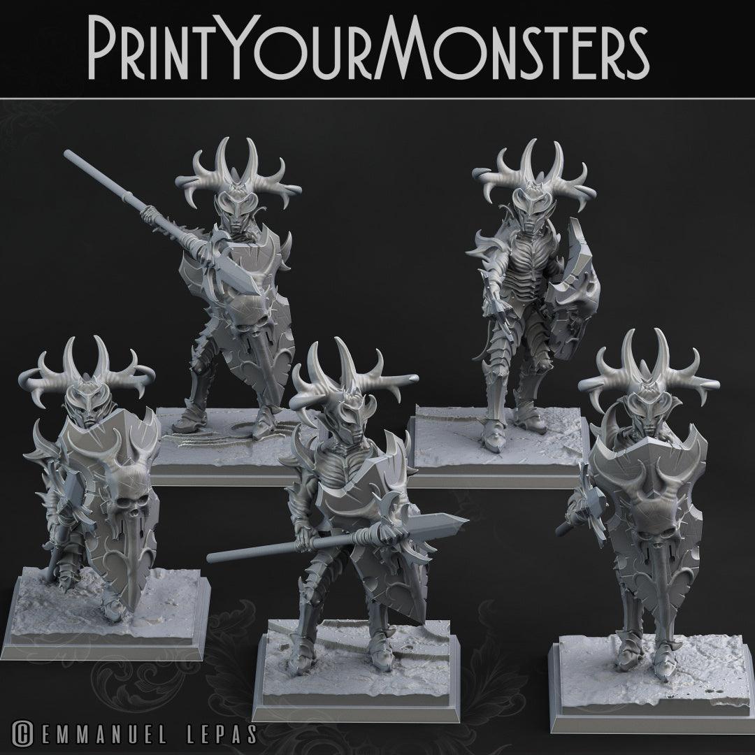 3D Printed Print Your Monsters Dark Elves Lance Soldiers Set 28mm - 32mm D&D Wargaming