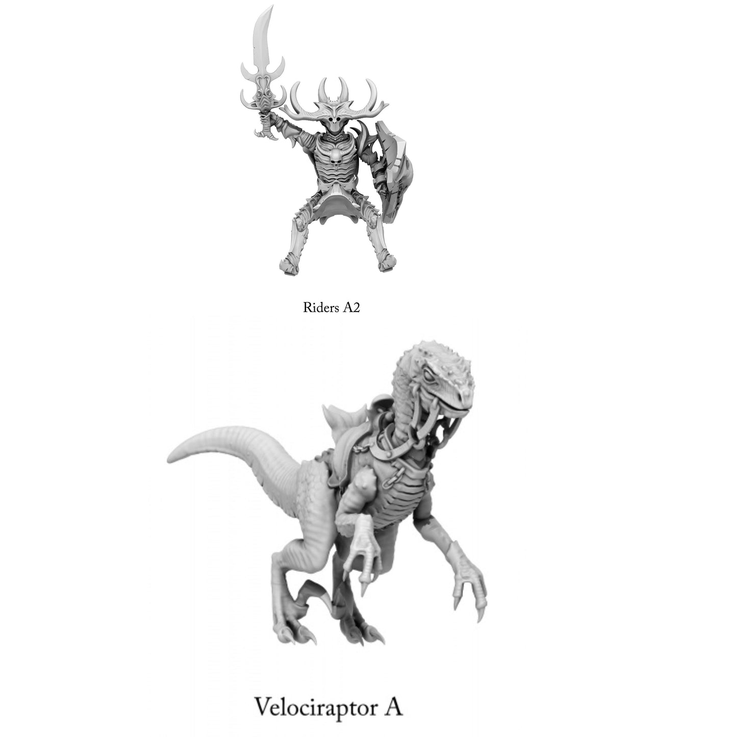3D Printed Print Your Monsters Dark Elves Rider Set A 28mm - 32mm D&D Wargaming