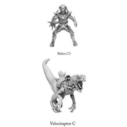 3D Printed Print Your Monsters Dark Elves Rider Set C 28mm - 32mm D&D Wargaming