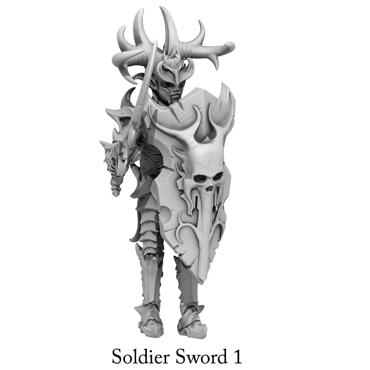 3D Printed Print Your Monsters Dark Elves Sword Soldiers Set 28mm - 32mm D&D Wargaming