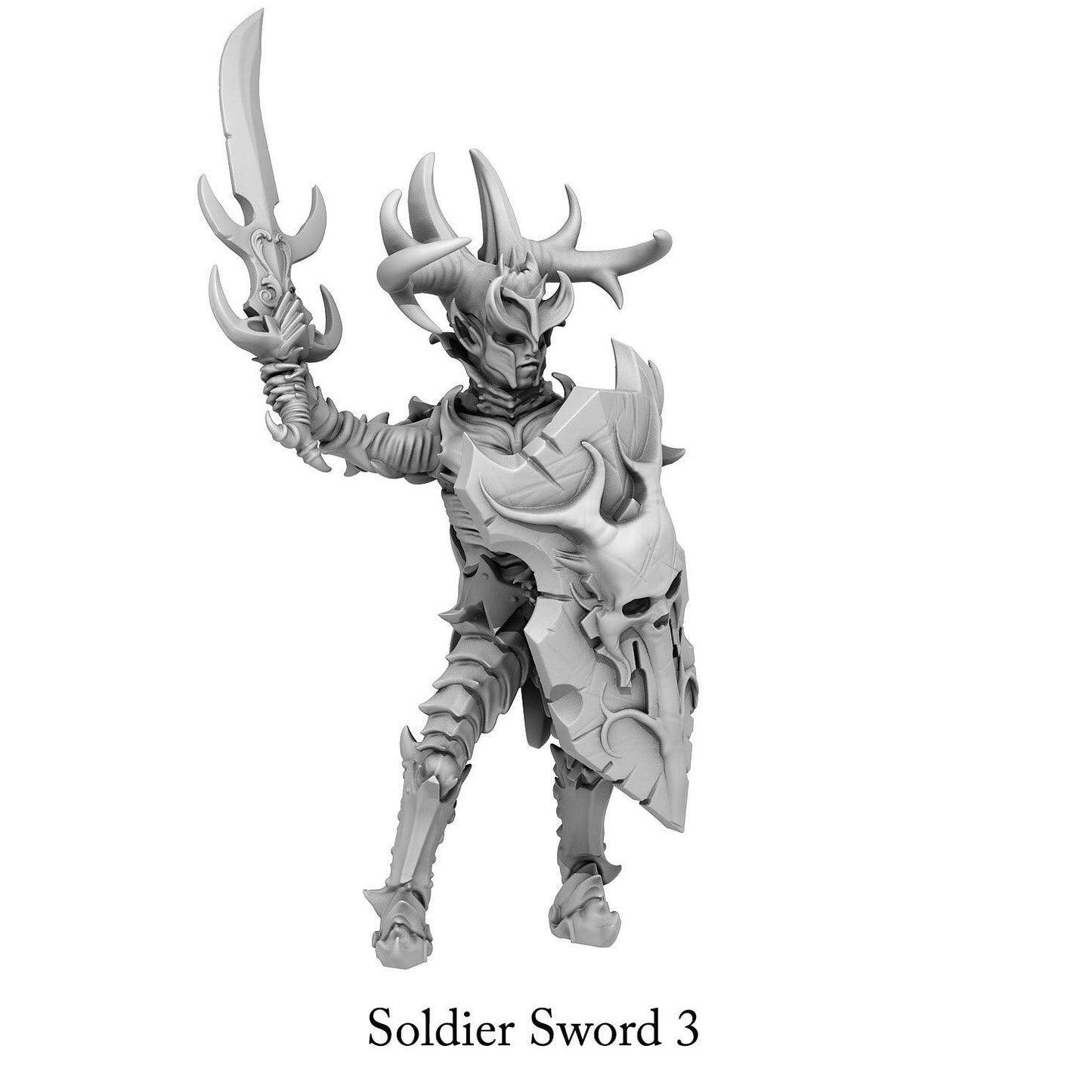 3D Printed Print Your Monsters Dark Elves Sword Soldiers Set 28mm - 32mm D&D Wargaming