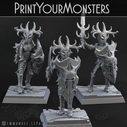 3D Printed Print Your Monsters Dark Elves Sword Soldiers Set 28mm - 32mm D&D Wargaming