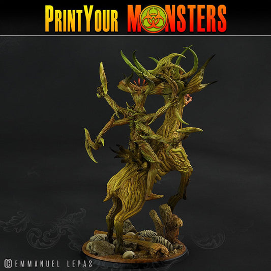 3D Printed Print Your Monsters Dark Tree Man Champion The Shadowcreep Wood Set 28mm - 32mm D&D Wargaming