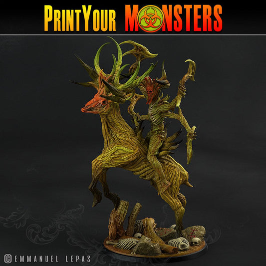 3D Printed Print Your Monsters Dark Tree Man Champion The Shadowcreep Wood Set 28mm - 32mm D&D Wargaming