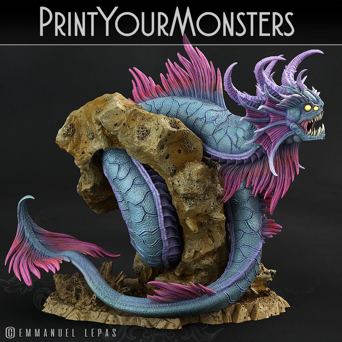 3D Printed Print Your Monsters Death Jester Eel Lurkers of the Deep 28mm - 32mm D&D Wargaming