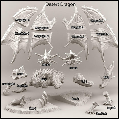 3D Printed Print Your Monsters Desert Dragon Desert Orcs Set 28mm - 32mm D&D Wargaming