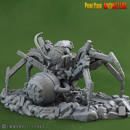 3D Printed Print Your Monsters Giant Mechanic Spiders and Riders The Toxic Rats Domination Set 28mm - 32mm D&D Wargaming