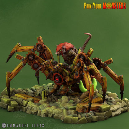 3D Printed Print Your Monsters Giant Mechanic Spiders and Riders The Toxic Rats Domination Set 28mm - 32mm D&D Wargaming