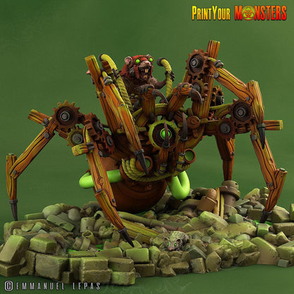 3D Printed Print Your Monsters Giant Mechanic Spiders and Riders The Toxic Rats Domination Set 28mm - 32mm D&D Wargaming