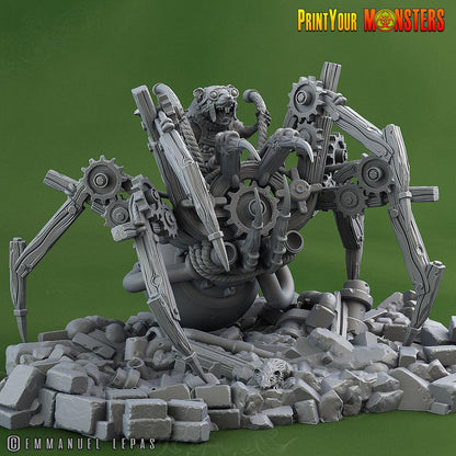 3D Printed Print Your Monsters Giant Mechanic Spiders and Riders The Toxic Rats Domination Set 28mm - 32mm D&D Wargaming