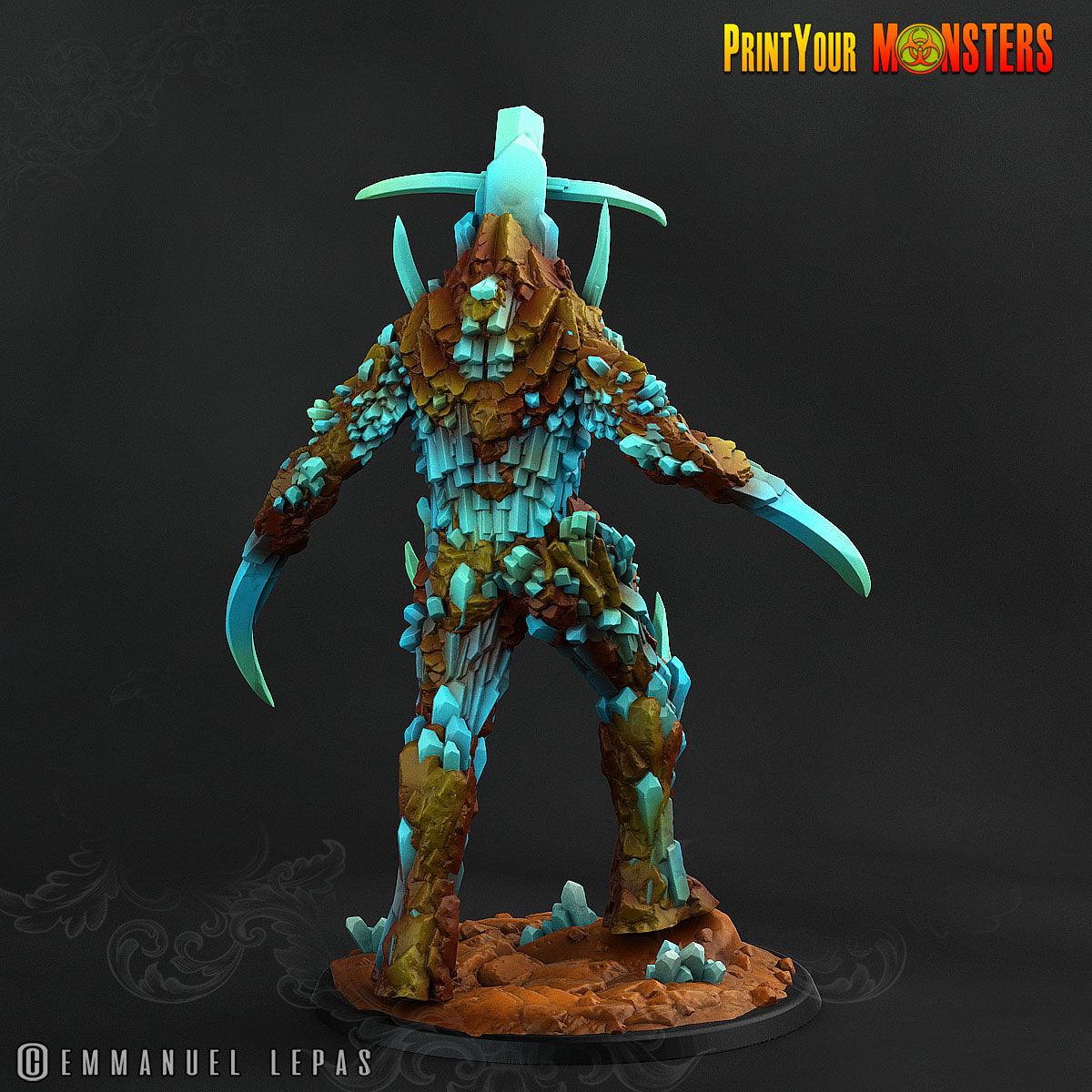 3D Printed Print Your Monsters Giant Sapphire Guardians Legendary Crystal Monsters 28mm - 32mm D&D Wargaming