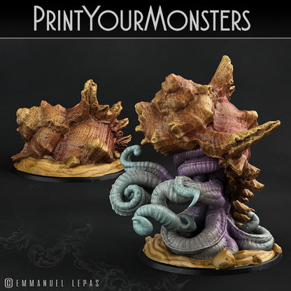 3D Printed Print Your Monsters Giant Shells Lurkers of the Deep 28mm - 32mm D&D Wargaming