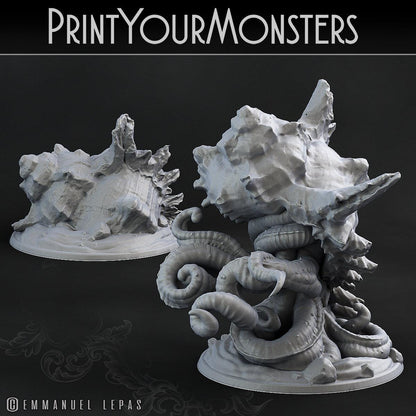 3D Printed Print Your Monsters Giant Shells Lurkers of the Deep 28mm - 32mm D&D Wargaming