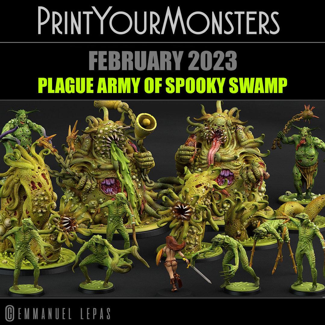 3D Printed Print Your Monsters Great Plague Bringer Giant Plague Demon Plague Army Of Spooky Swamp Set 28mm - 32mm D&D Wargaming