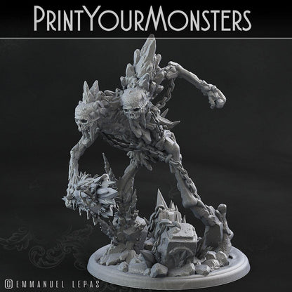 3D Printed Print Your Monsters Hoarfrost Ettin Skeletons The Wrath of Gloomrime Monsters Part II Set 28mm - 32mm D&D Wargaming