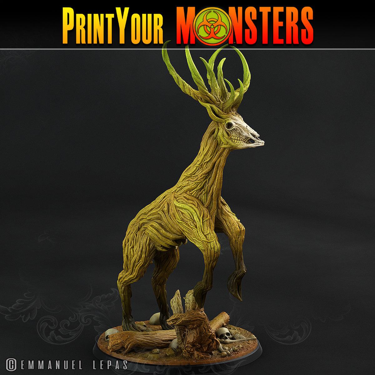 3D Printed Print Your Monsters Horrific Deer The Shadowcreep Wood Set 28mm - 32mm D&D Wargaming