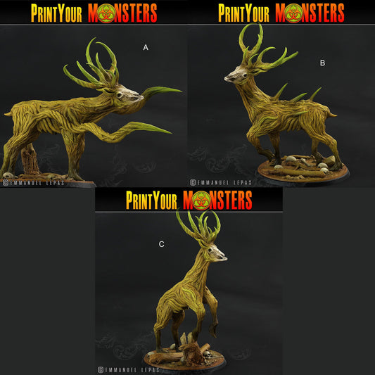 3D Printed Print Your Monsters Horrific Deer The Shadowcreep Wood Set 28mm - 32mm D&D Wargaming