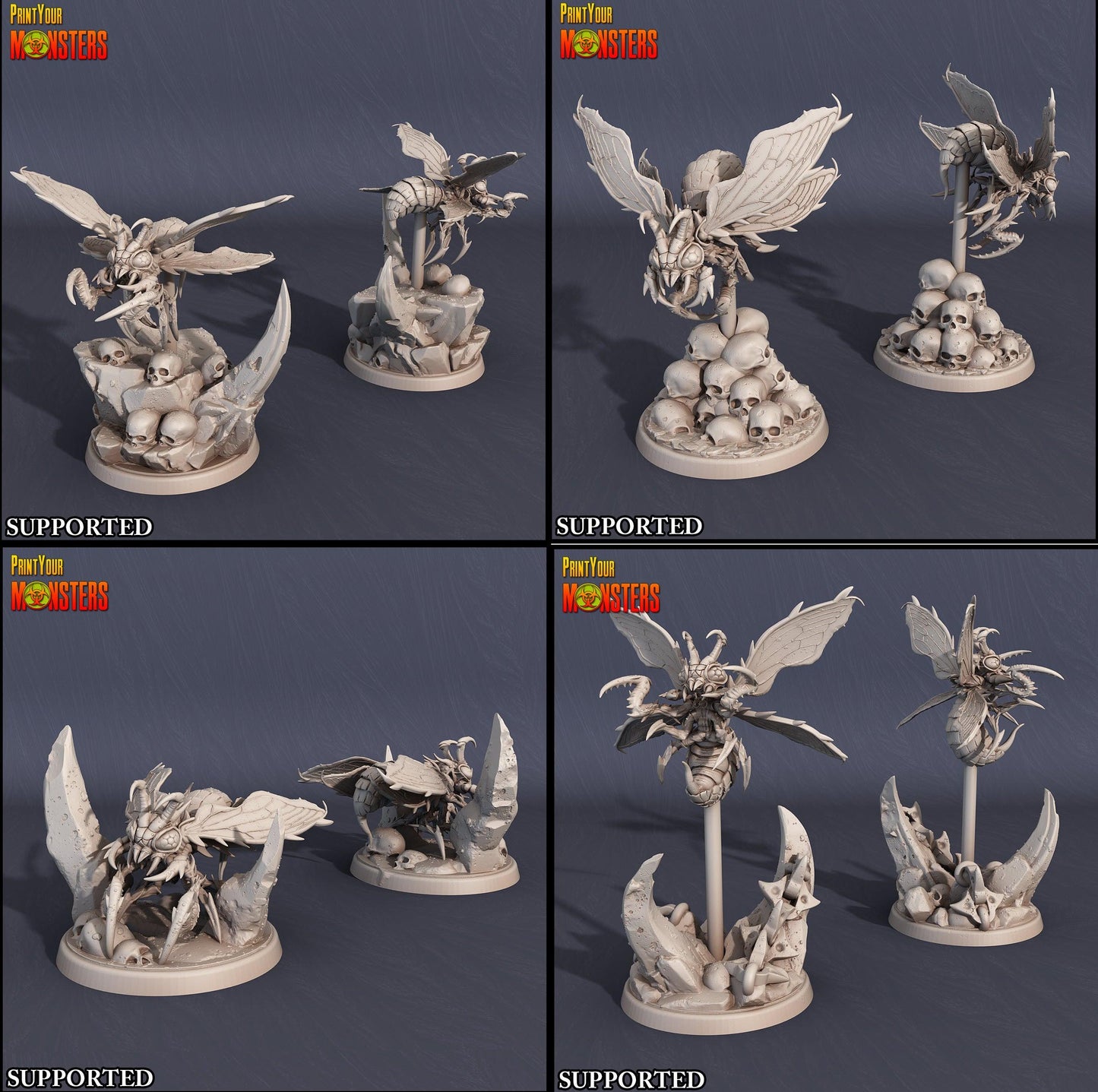 3D Printed Print Your Monsters Infernal Bee Set The Infernal Hive 28mm - 32mm D&D Wargaming