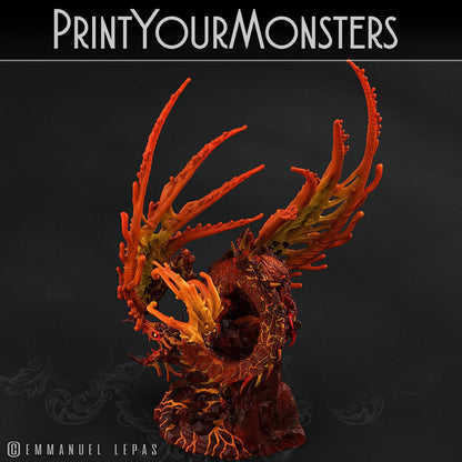 3D Printed Print Your Monsters Infernal Magma Dragon 28mm - 32mm D&D Wargaming