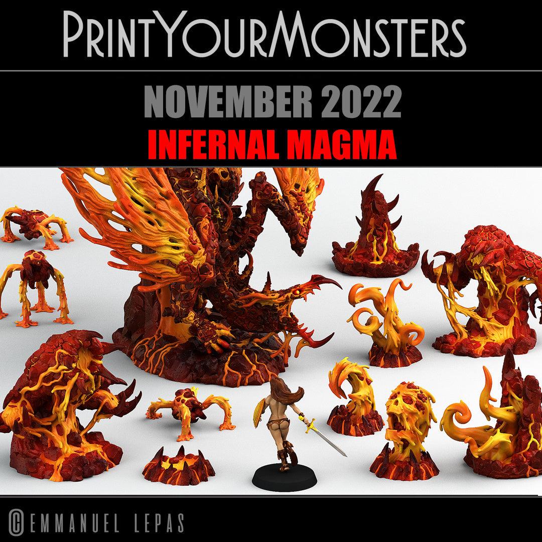 3D Printed Print Your Monsters Infernal Magma Spiders 28mm - 32mm D&D Wargaming