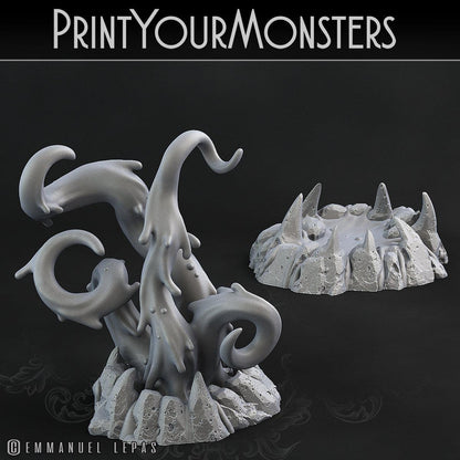 3D Printed Print Your Monsters Infernal Magma Tentacles 28mm - 32mm D&D Wargaming