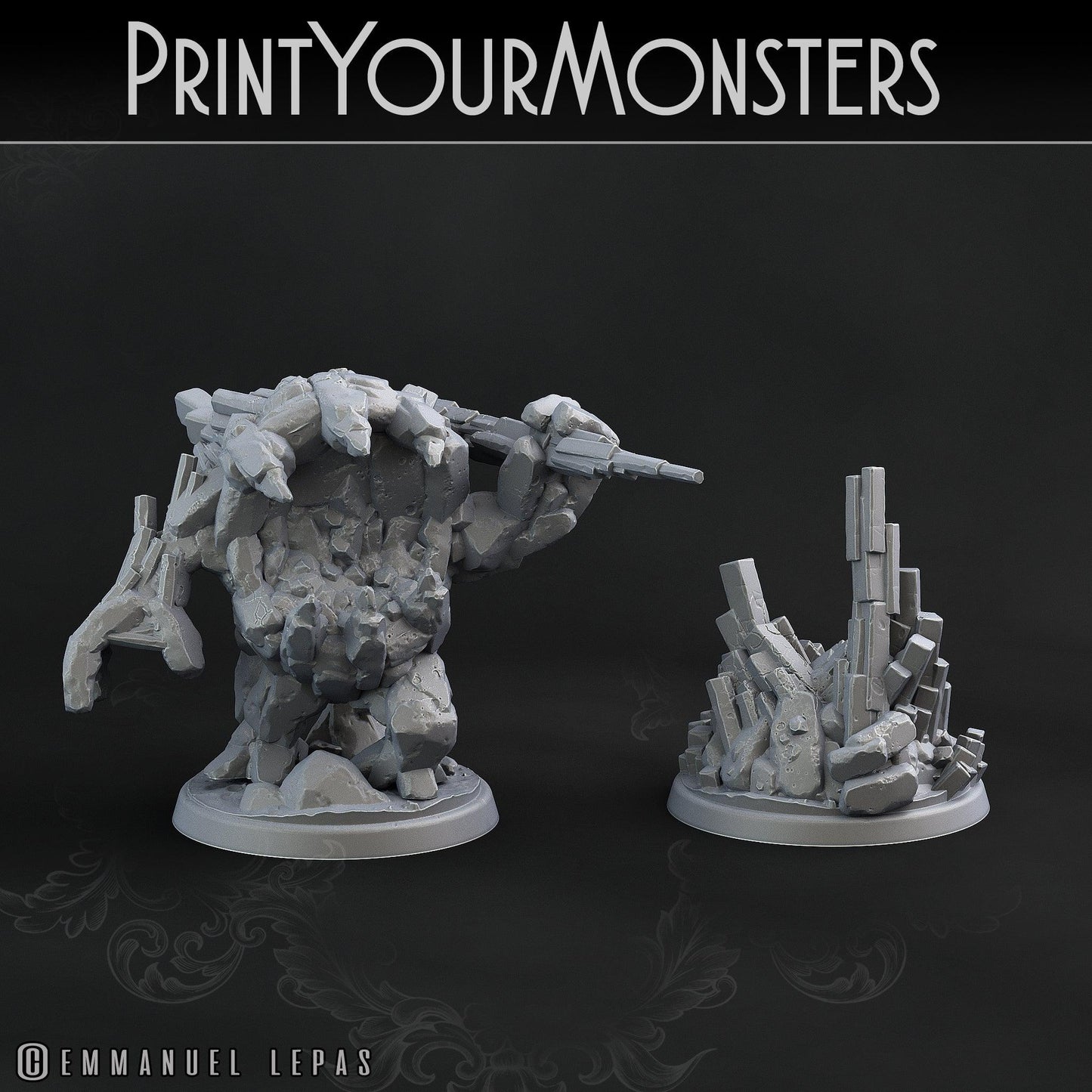 3D Printed Print Your Monsters Little Golem Set 28mm - 32mm D&D Wargaming