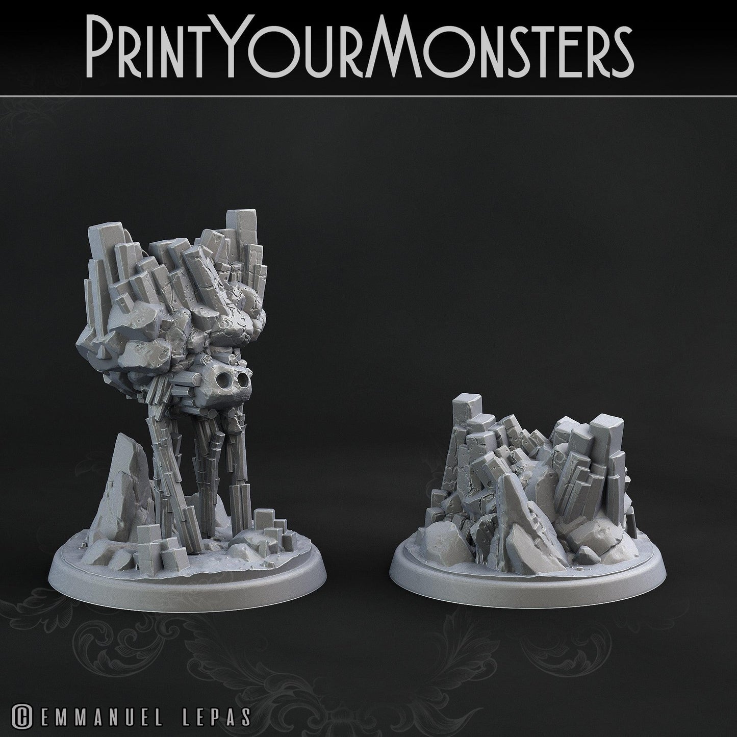 3D Printed Print Your Monsters Little Golem Set 28mm - 32mm D&D Wargaming