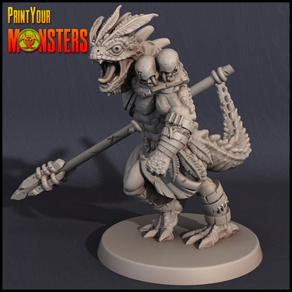 3D Printed Print Your Monsters Lizardmen Set 28mm - 32mm D&D Wargaming