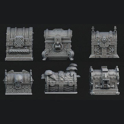 3D Printed Print Your Monsters Mimics Treasure Chests Set 28mm - 32mm D&D Wargaming