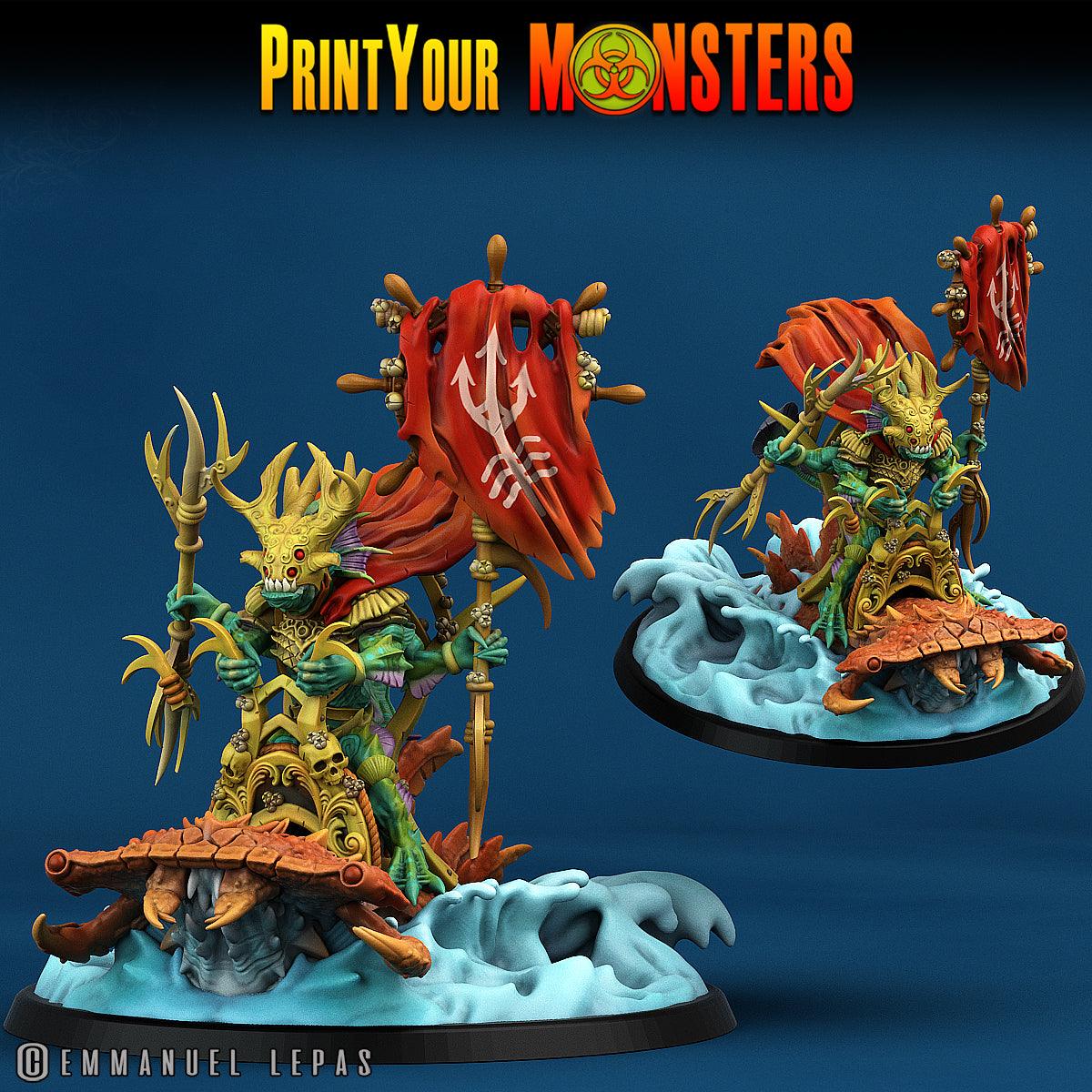 3D Printed Print Your Monsters Mutant Sharks The Searakin Domination Set 28mm - 32mm D&D Wargaming