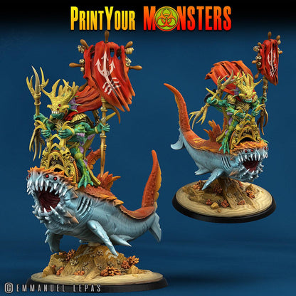 3D Printed Print Your Monsters Mutant Sharks The Searakin Domination Set 28mm - 32mm D&D Wargaming