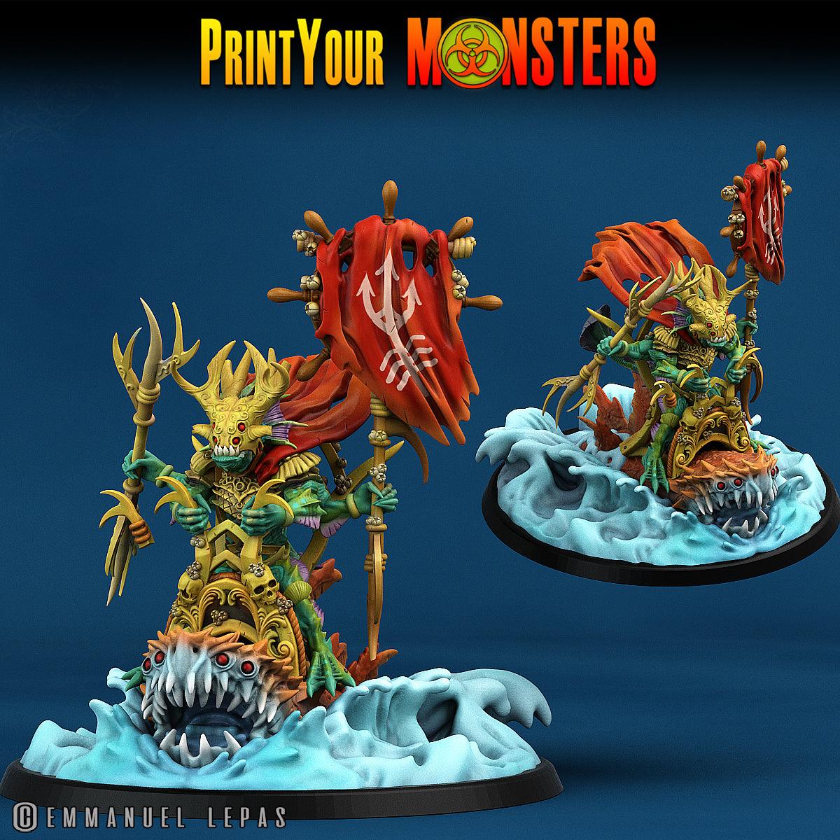 3D Printed Print Your Monsters Mutant Sharks The Searakin Domination Set 28mm - 32mm D&D Wargaming