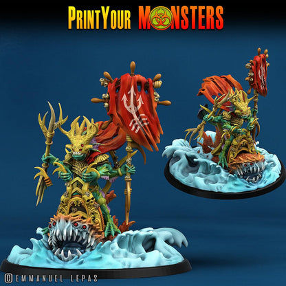 3D Printed Print Your Monsters Mutant Sharks The Searakin Domination Set 28mm - 32mm D&D Wargaming