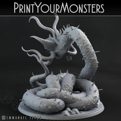 3D Printed Print Your Monsters Necrothelid Worms Subterranean Terrors 28mm - 32mm D&D Wargaming