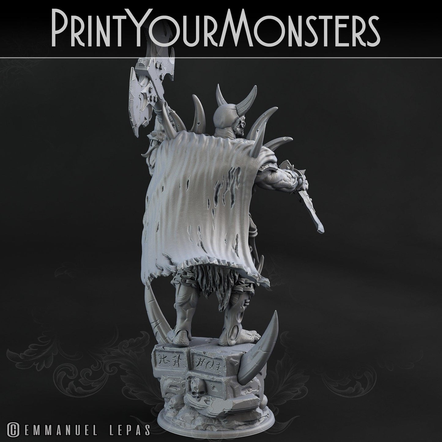 3D Printed Print Your Monsters Orc Champion Desert Orcs Set 28mm - 32mm D&D Wargaming