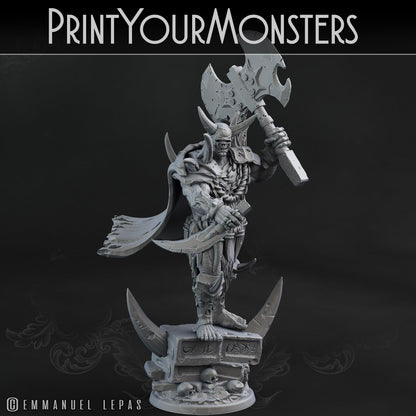 3D Printed Print Your Monsters Orc Champion Desert Orcs Set 28mm - 32mm D&D Wargaming