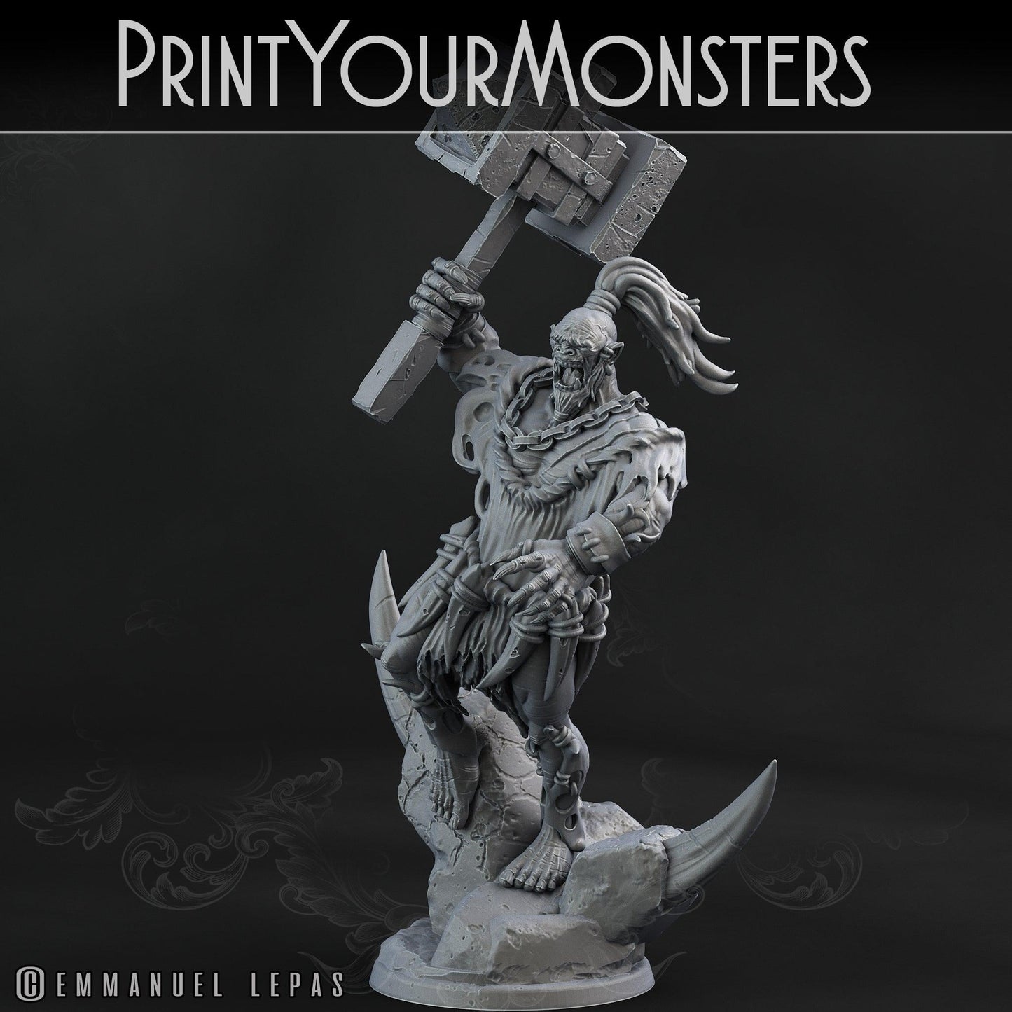 3D Printed Print Your Monsters Orc Warrior 1 Desert Orcs Set 28mm - 32mm D&D Wargaming