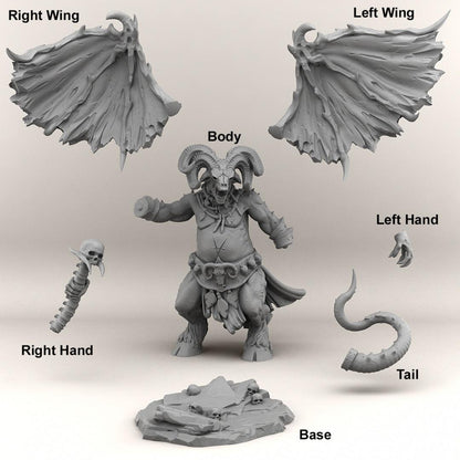 3D Printed Print Your Monsters Orcus Demon 28mm - 32mm D&D Wargaming