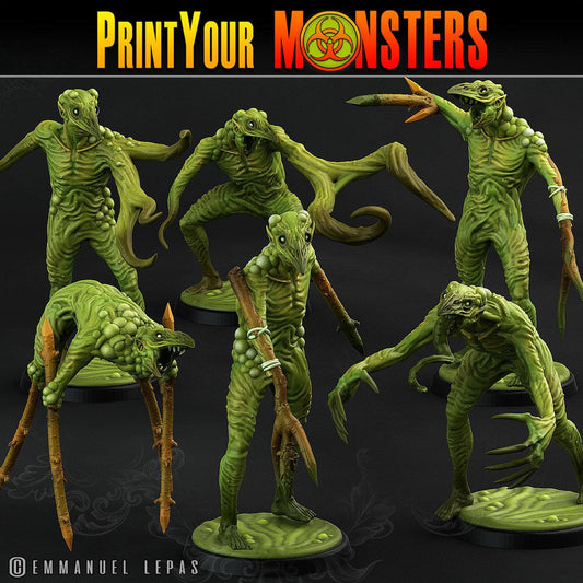 3D Printed Print Your Monsters Plague Men Plague Army Of Spooky Swamp Set 28mm - 32mm D&D Wargaming