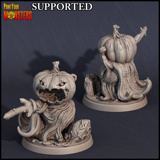 3D Printed Print Your Monsters Pumpkin Soldier Sword Pumpkins Attack Pack 28mm - 32mm D&D Wargaming