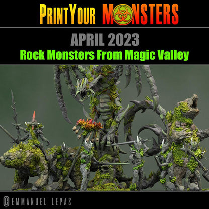 3D Printed Print Your Monsters Rock Champion Rock Monsters From Magic Valley Set 28mm - 32mm D&D Wargaming