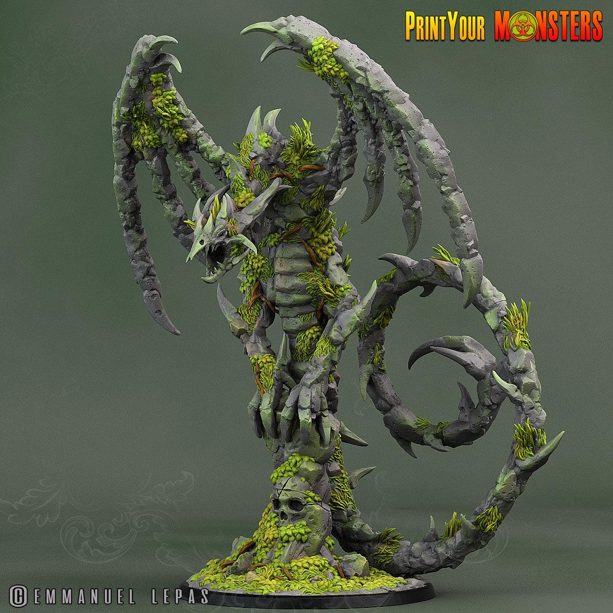 3D Printed Print Your Monsters Rock Dragon Rock Monsters From Magic Valley Set 28mm - 32mm D&D Wargaming
