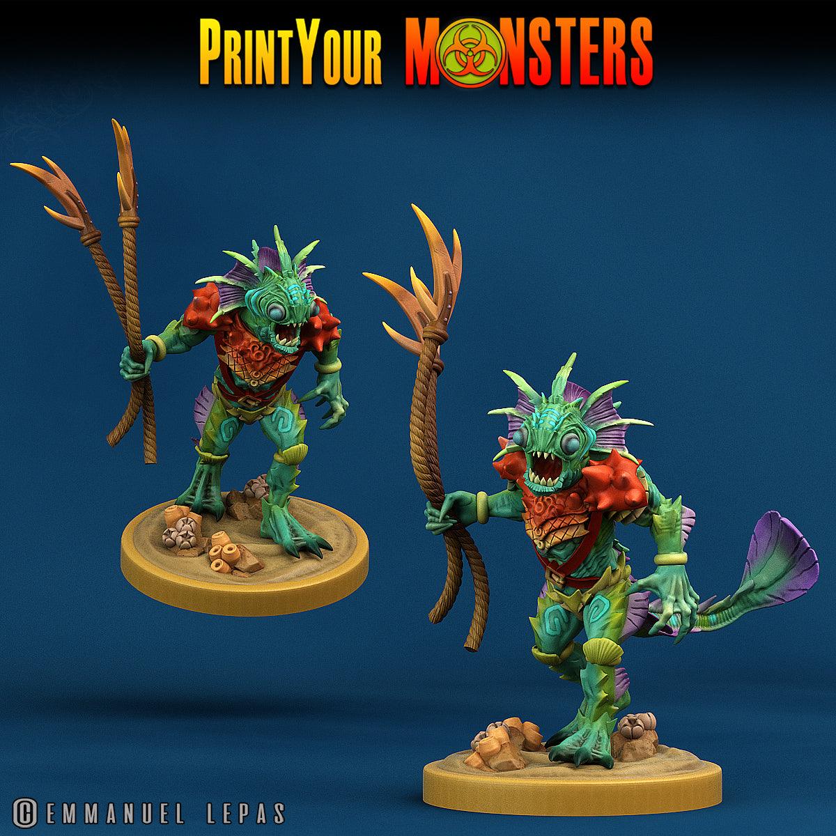 3D Printed Print Your Monsters Searakins The Searakin Domination Set 28mm - 32mm D&D Wargaming